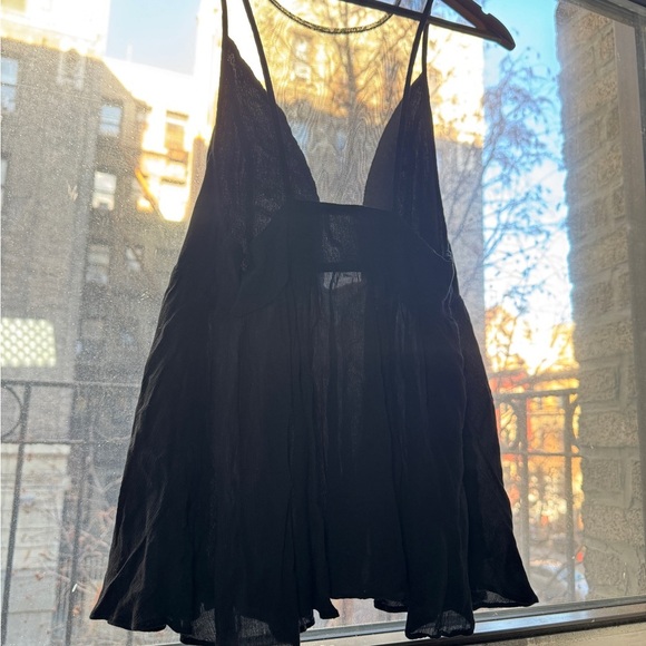 Free People Deep V Mesh Peplum Going Out Top - Picture 8 of 14